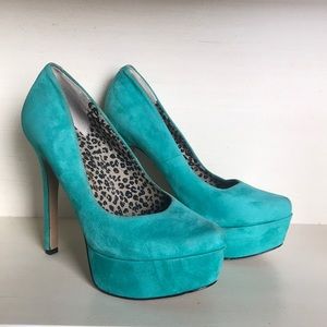 Jessica Simpson teal Wales pumps